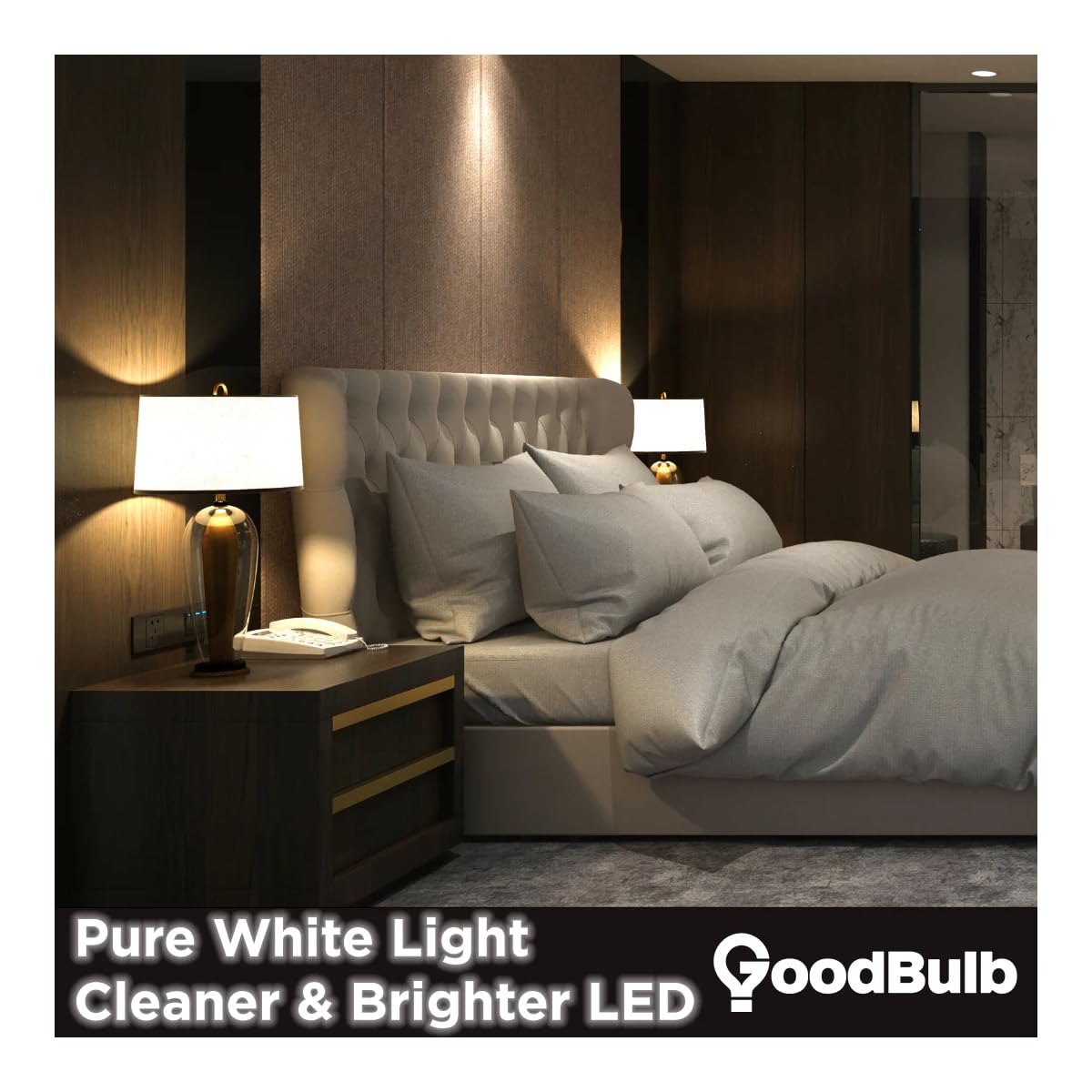 GoodBulb 100 Watt Replacement- 14 Watt Rough Service LED A19 - Pure White - 1600 Lumens - 5000 Kelvin - Non Dimmable - Long-Lasting 25,000 Hours (6