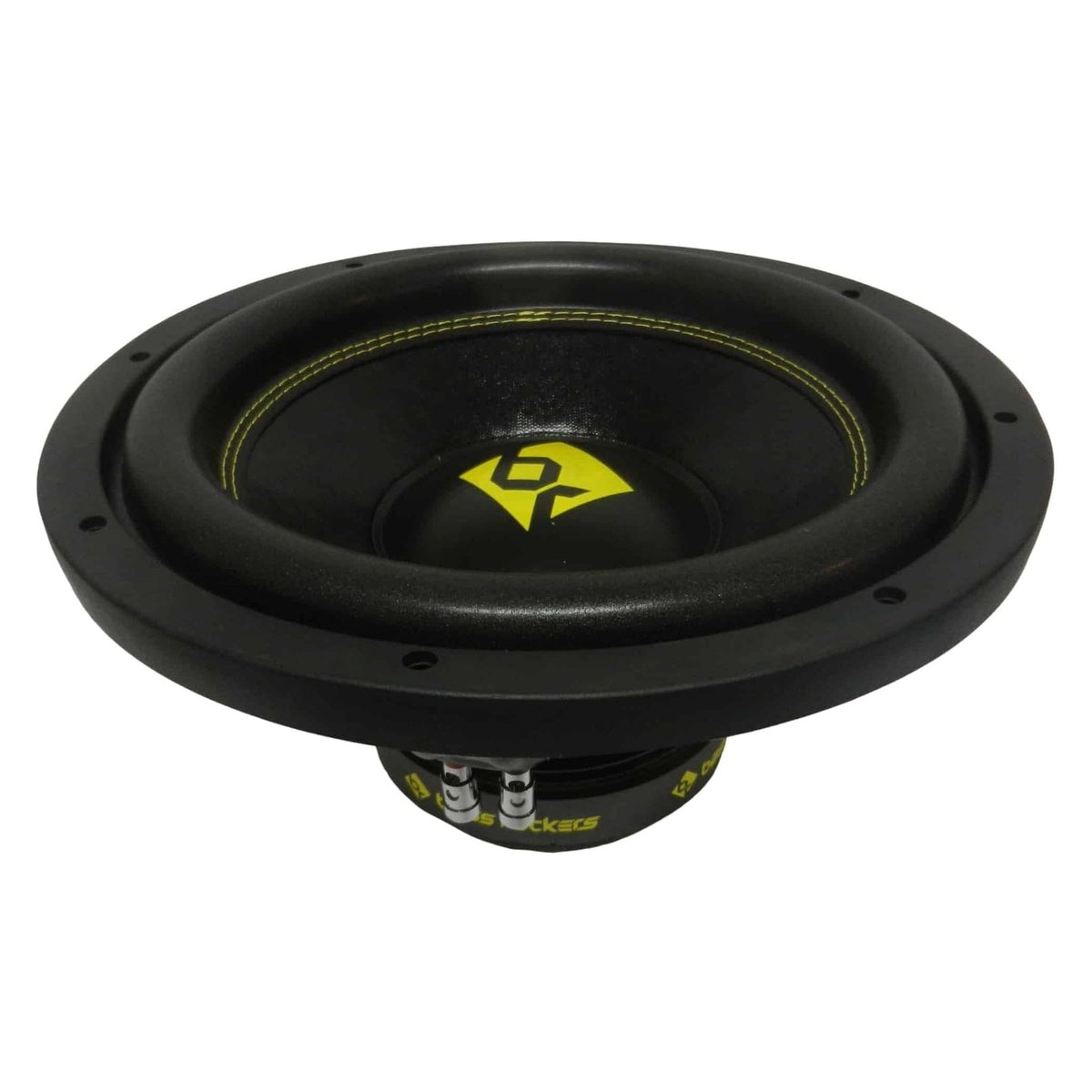 Bass Rockers 12" 2000W Dual 4-Ohm Low Profile Car Subwoofer P.P. Cone, Advanced Voice Coil, and Chrome Spring Terminals (BR124LP)