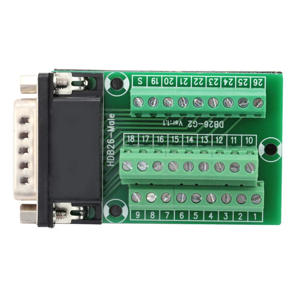 26 Pin DB26 D-SUB Male Adapter to PCB Terminal Module Board Connector with Insulating Mat