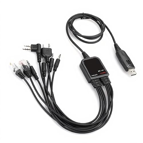 8 in 1 USB Programming Cable, C2102 Chip, Respectful Shell Material with 8 adapters, for Kenwood/QuanShengcn/Tyt/Motorola Walkie Talkie Car Radio