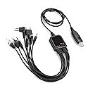 8 in 1 USB Programming Cable, C2102 Chip, Respectful Shell Material with 8 adapters, for Kenwood/QuanShengcn/Tyt/Motorola Walkie Talkie Car Radio
