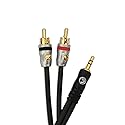 D'Addario Accessories Stereo Cable - Audio Cable - Dual RCA to Stereo Mini Cable - 5 Feet/1.52 Meters - 1 Pack