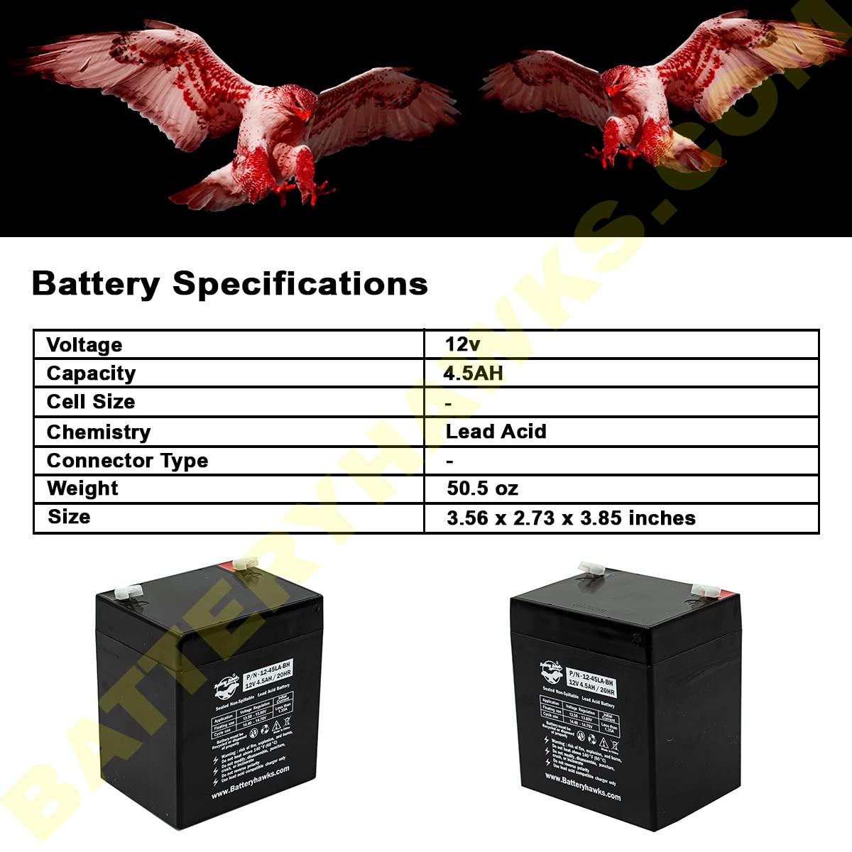 (2 Pack) 12V4.5AH 12V 4.5AH SLA Sealed UB1245 UB1250 Battery Lead Acid Battery for Alarm Solar