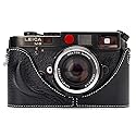 DBZZ Vintage Leather Camera Case, Half-Wrap Genuine Leather Hand Grip Design Camera Protector For LEICA M6/MP/M1/M2/M3/M4/MDa (Black-white line)