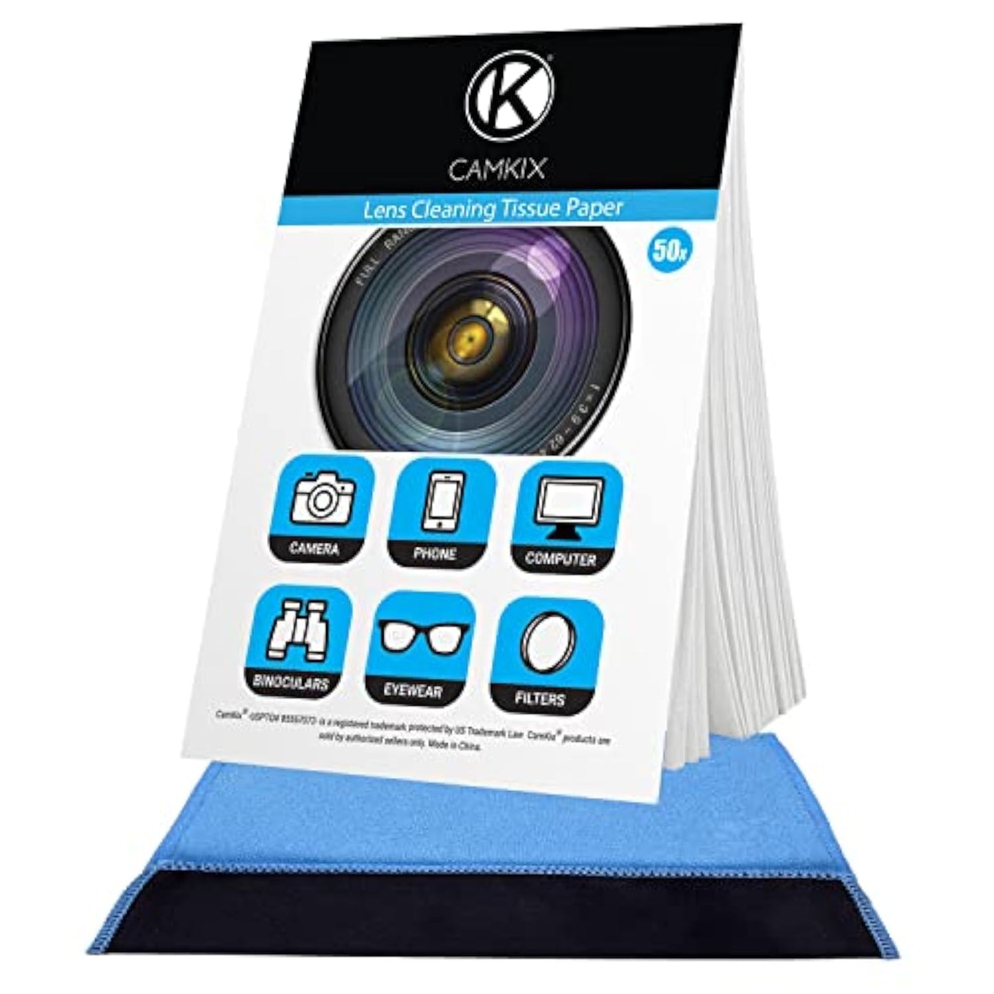 Lens Cleaning Paper Tissue 6X booklets/300 Sheets + Double Sided Cleaning Cloth - Lens Cleaning Paper for Use on Camera Lenses - Double-Sided Cleaning