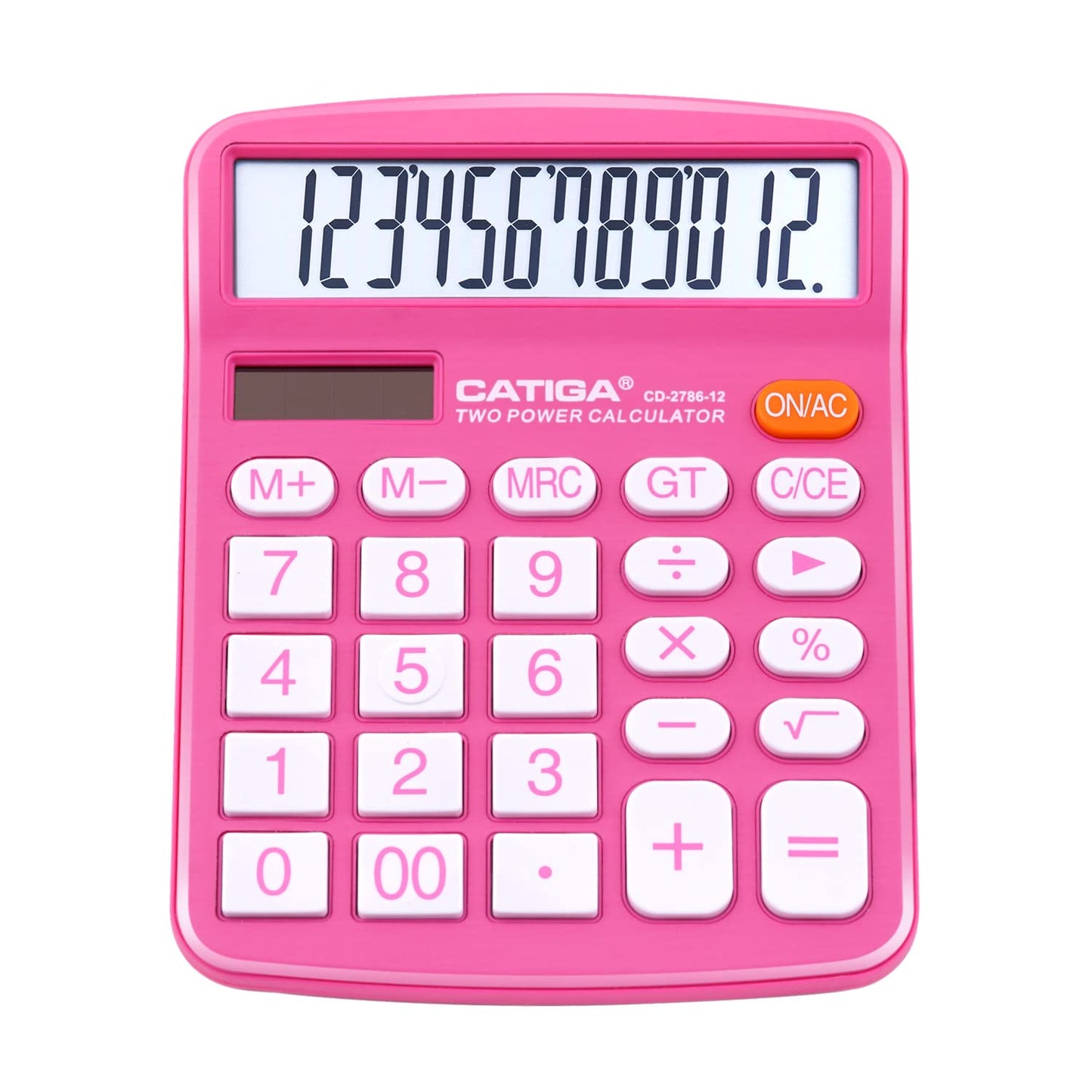 12 Digit Desktop Calculator with Large LCD Display and Sensitive Button, Dual Solar Power and Battery, Standard Function for Office, Home, School