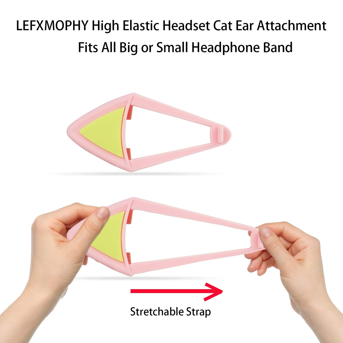 LEFXMOPHY Cat Ears for Bose Sony Razer Headset, Kitty Ear Pink Glow in Dark