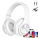 ESSGUO Over Ear Kids Bluetooth Headphones, Colorful LED Lights Headphones with Built-in Mic, Wired & Wireless Lightweight Foldable HiFi Stereo Headset