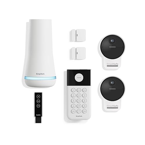 SimpliSafe 7 Piece Wireless Outdoor Camera Home Security System - Optional 24/7 Professional Monitoring - No Contract - Compatible with Alexa