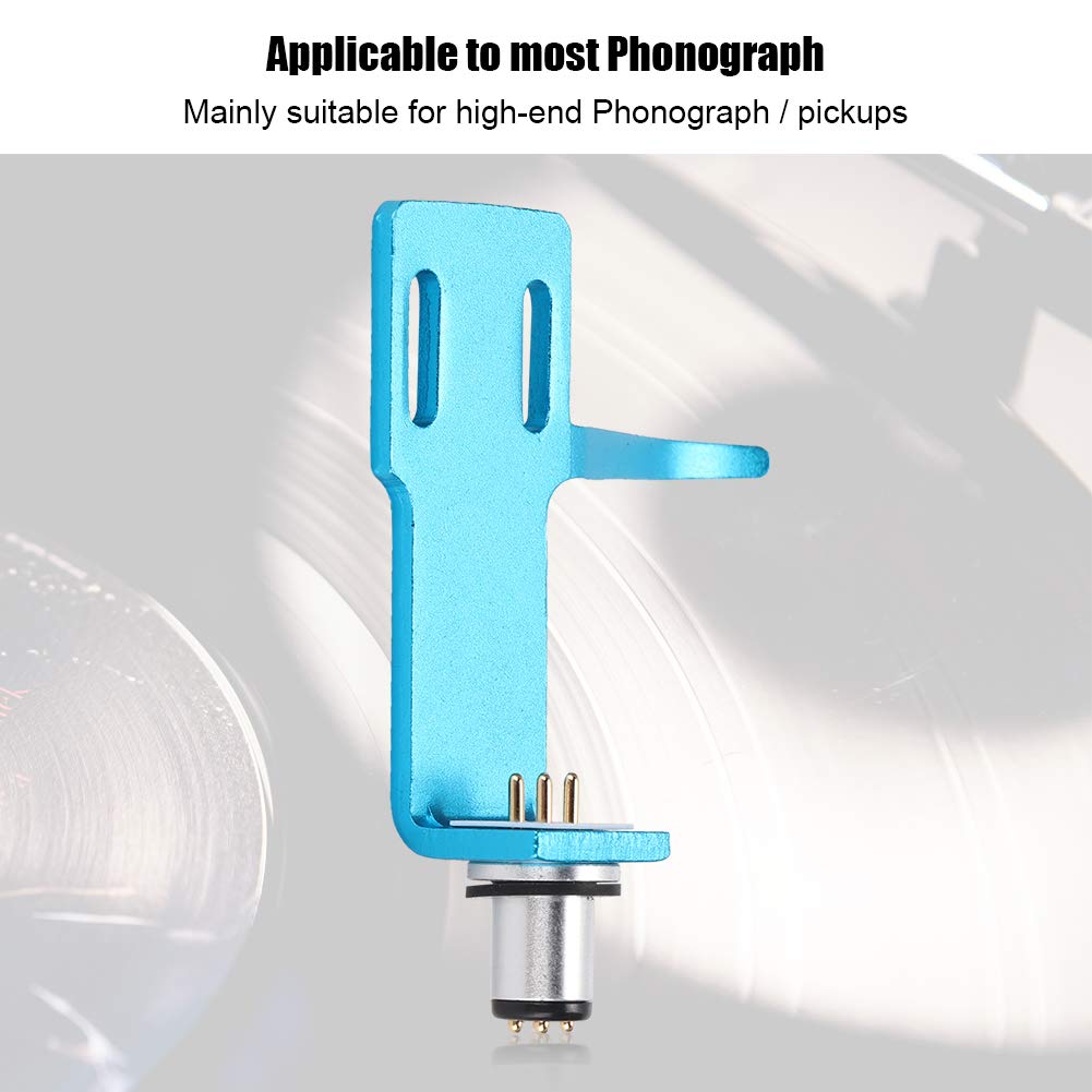 Mugast Phono Headshell Kit,6.4CM Aluminum Alloy Turntable Cartridge Phonograph Player Record Player Headshell,Include 4 Pcs Cables and 2 Pcs Screws