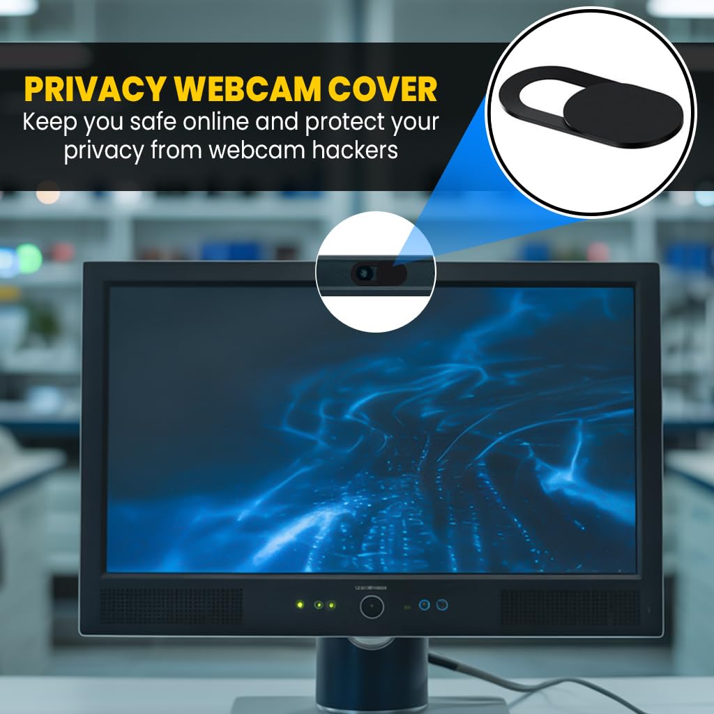 Tsyfro Ultra-Slim Laptop Camera Cover Slide | 0.03 Inch Thick | Upholds Digital Privacy | Compatible with Mobiles, Tablets, Desktops & Laptops |
