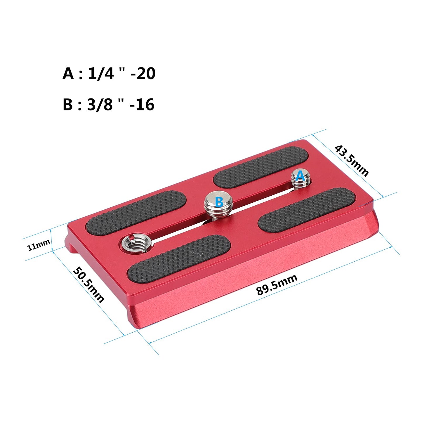 CAMVATE Camera Quick Release Plate with 1/4" & 3/8" Threads Compatible with 577/501/ 504 Tripod(Red) - 2886