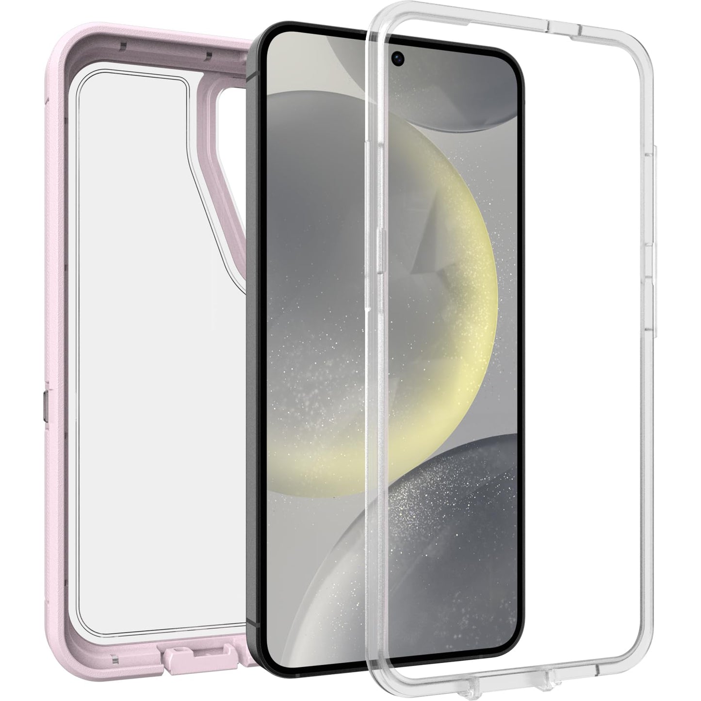 OtterBox Samsung Galaxy S24 Defender Series XT Clear Case - MOUNTAIN FROST (Clear/Purple), screenless, lanyard attachment