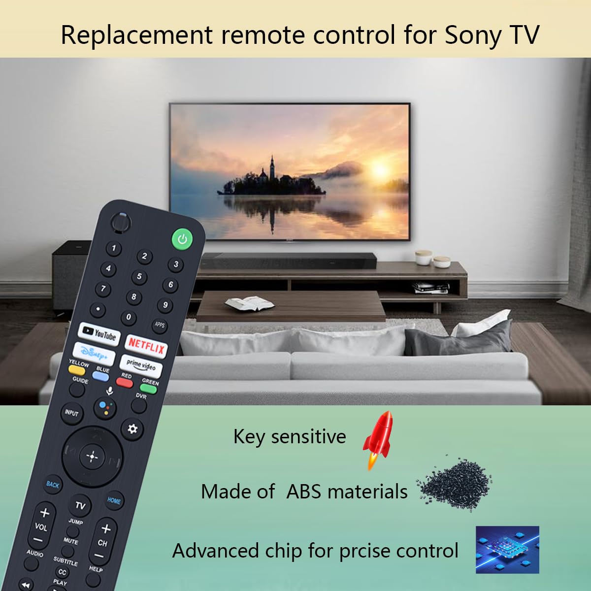 GHUST RMF-TX520U Voice Remote Control Replacement for Sony Smart TV XR-55A90J XR-55X90CJ XR-55X90J XR-55X94J XR-65A80 XR-65A84J XR-65A90J XR-65X90J