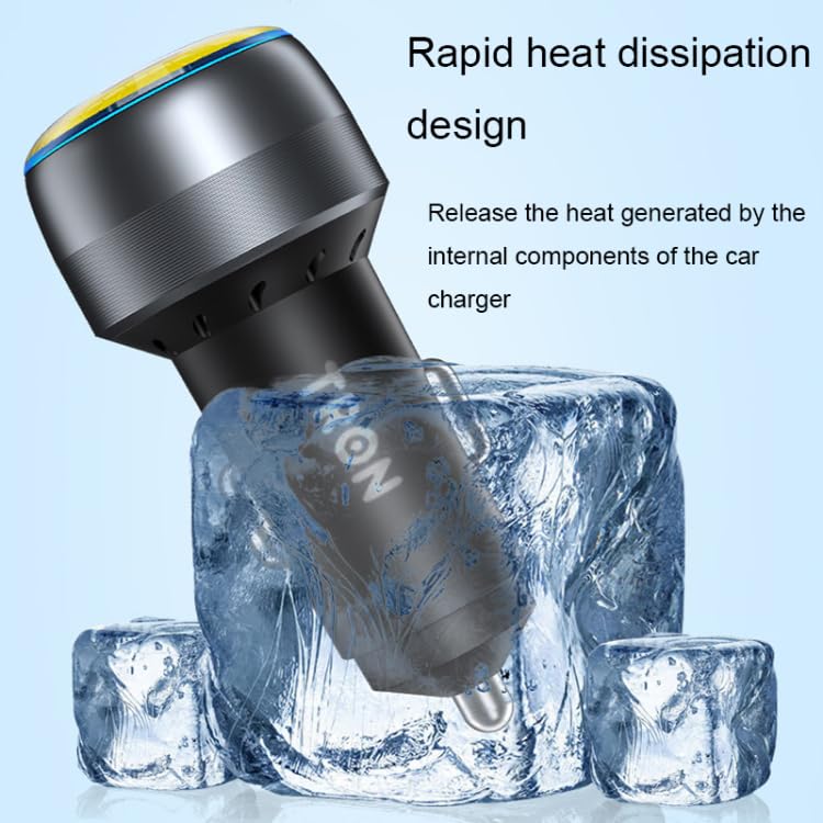 TRON 48W Car Charger, Dual Port Fast Charging, Overheat HeatProtection, QC3.0 18W & PD 3.0 30W, DC 12-24V Input, PC Fireproof Aluminum Alloy