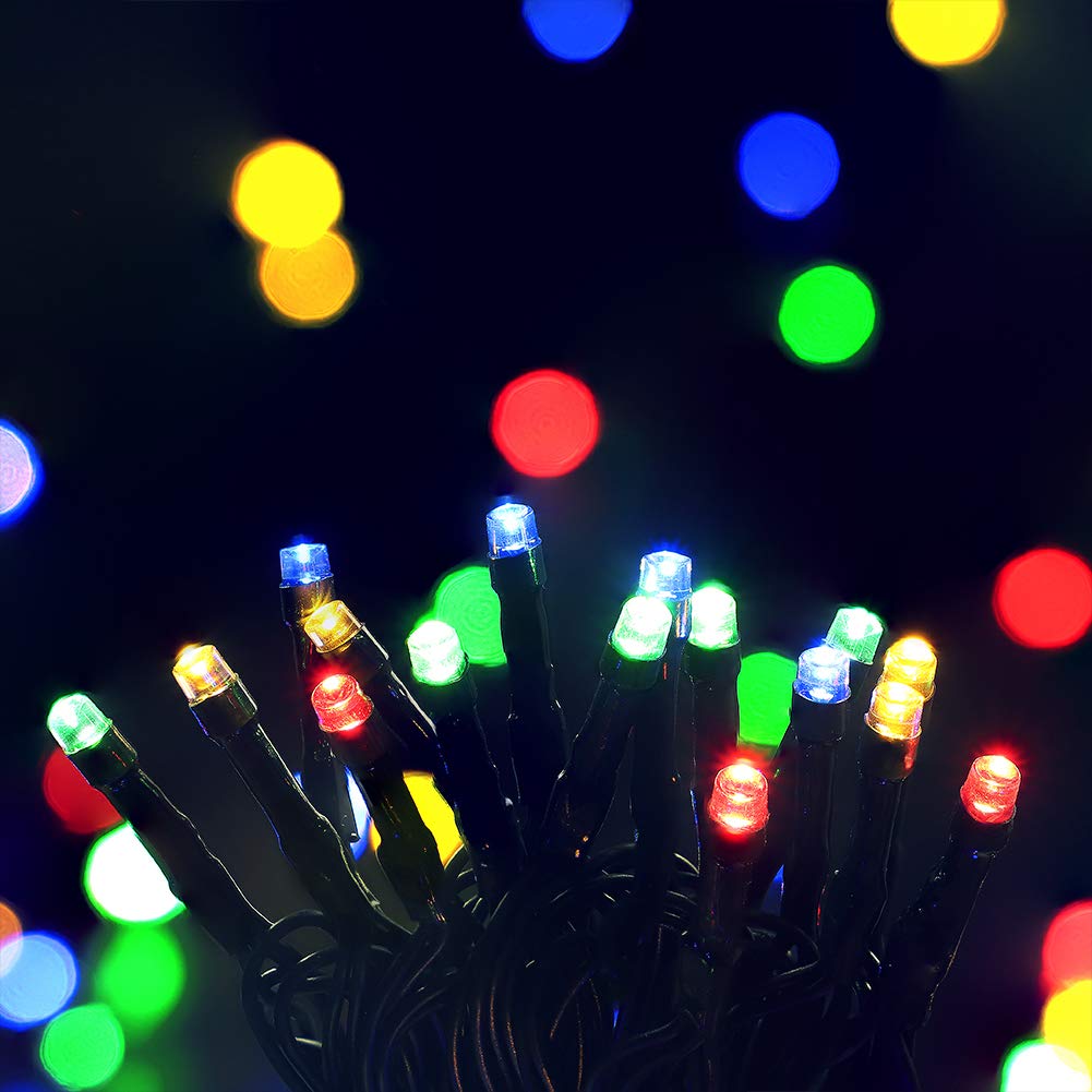 MYGOTO Christmas LED String Lights 500L 165feet 8 Modes 30V Plug in String Lights Green Wire Fairy Outdoor Lights Home Garden Party Wedding Xmas Tree