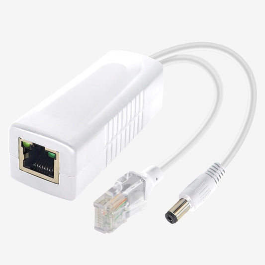 Gigabit PoE Splitter 12V DC 5.5x2.1mm, 48V to DC 12V/2A Output, 1000Mbps, IEEE802.3af/at, PoE Adapter Active for IP Camera, AP and Other DC Power