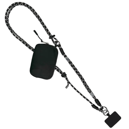 Save the Girls Active Twin Rope Clip and Go Phone Strap (Black) - Cell Phone Lanyard for Life on the Move - Crossbody Phone Strap Chain with Zipper
