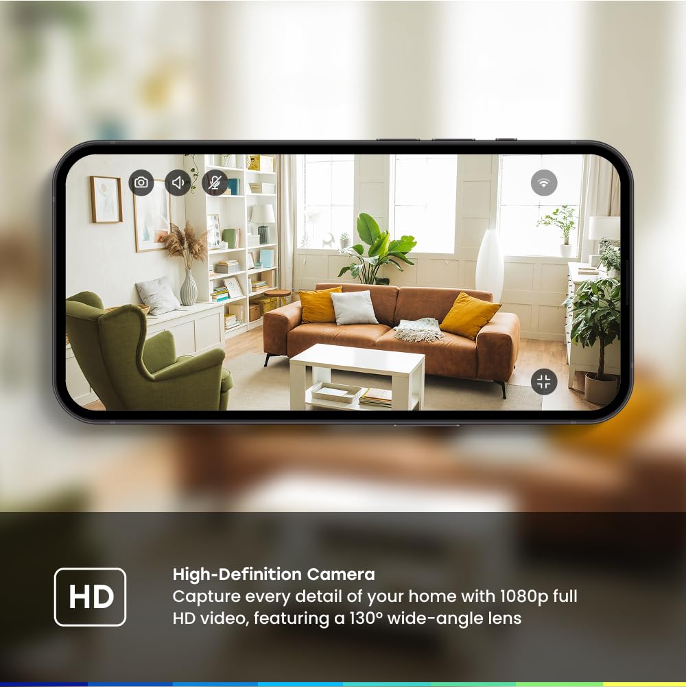 Chamberlain myQ Smart Indoor Security Camera - 1080p HD Video, Night Vision, Motion Detection, Wi-Fi, Two-Way Audio, Smartphone Control