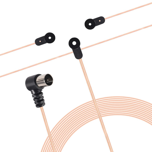 FM Antenna Dipole Radio Antenna Indoor 75 Ohm with F Type Male Connector for Stereo Receiver for Radio Audio Home Natural Sound Theater Receiver