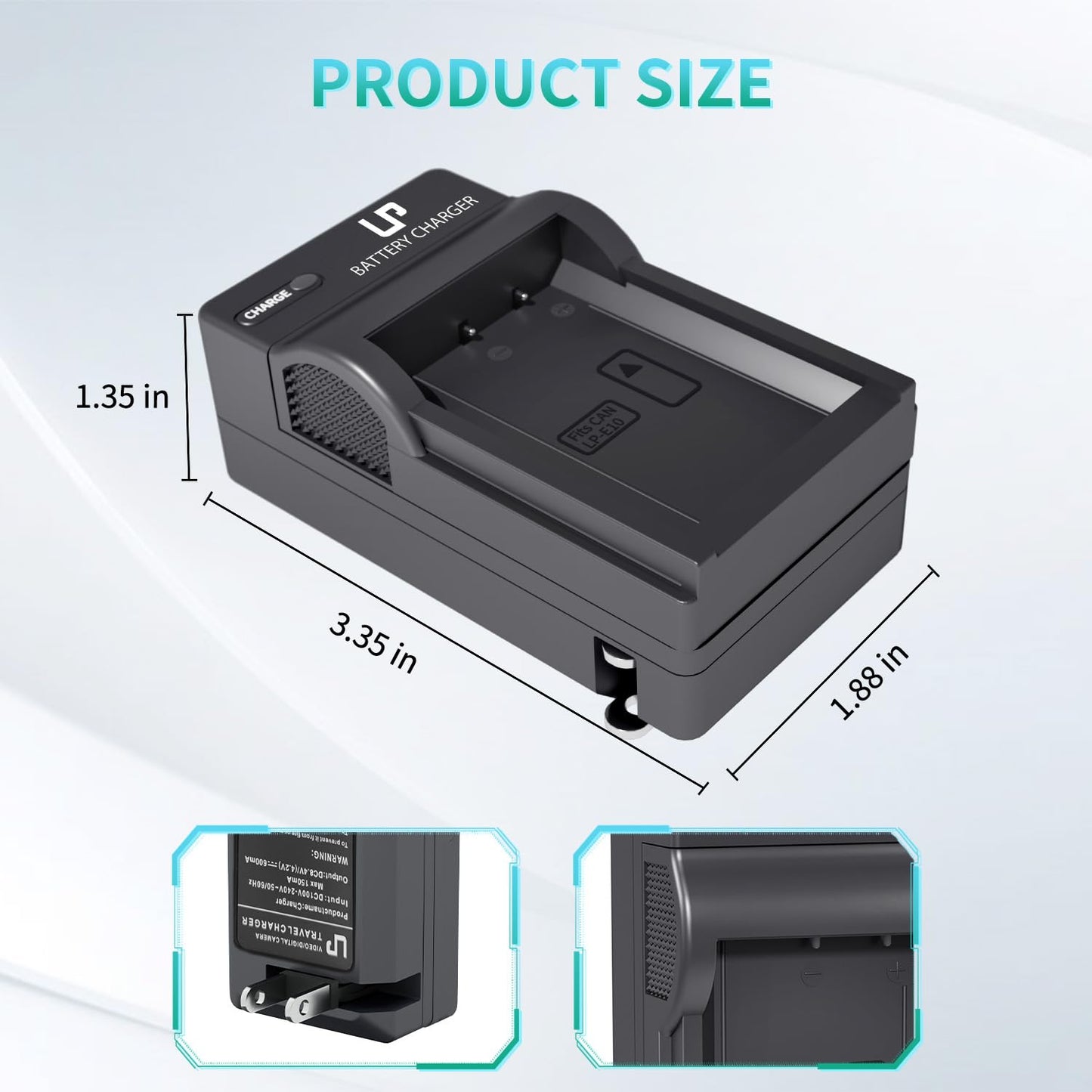 LP LP-E10 Battery Charger, Charger Compatible with Canon EOS Rebel T7, T6, T5, T3, T100, 4000D, 3000D, 2000D, 1500D, 1300D, 1200D, 1100D & More (NOT