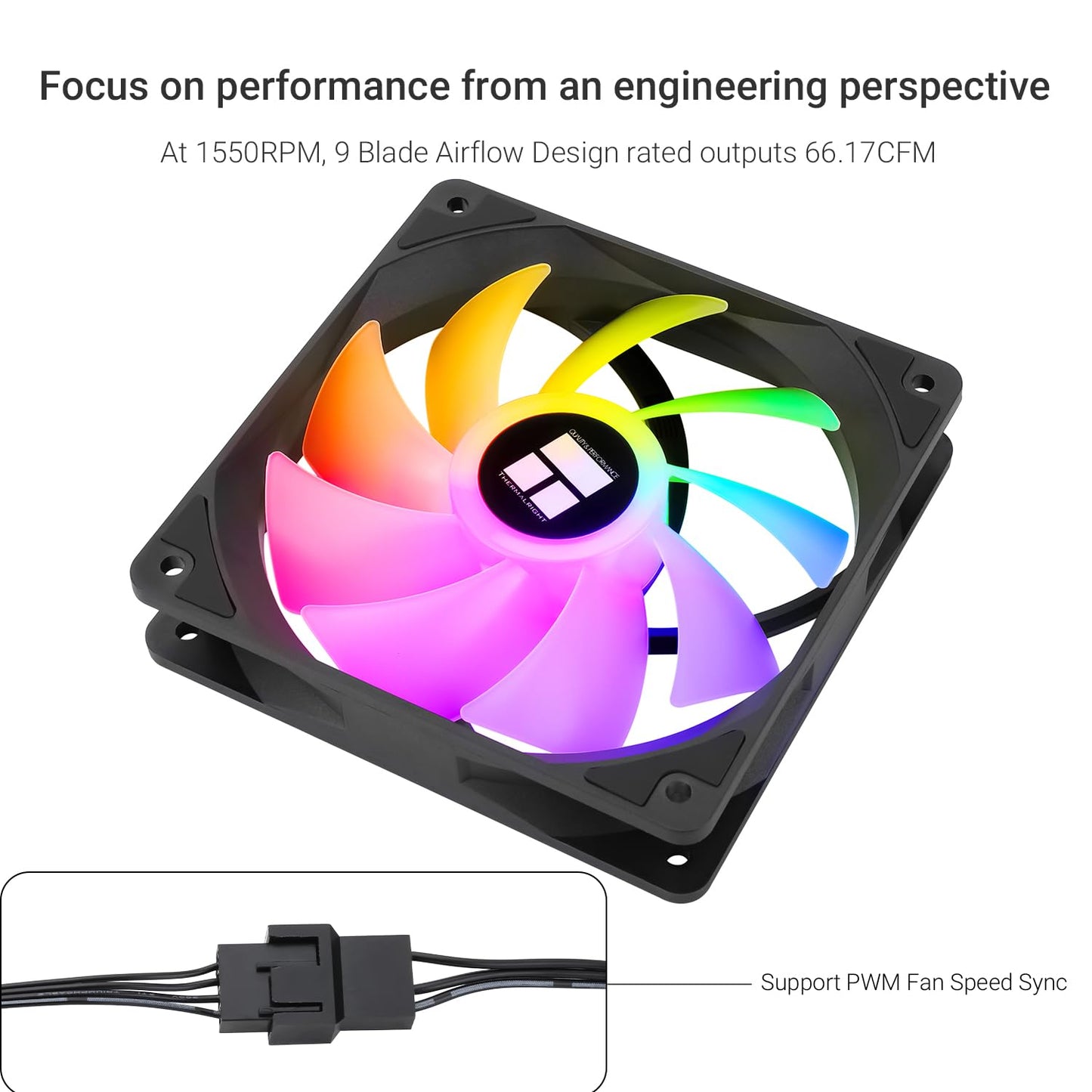 Thermalright TL-C12C-S X3 CPU Fan 120mm ARGB Case Cooler Fan, 4pin PWM Silent Computer with S-FDB Bearing Included, up to 1550RPM Cooling Fan?3