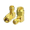 Bingfu RP-SMA Male to SMA Female Right Angle Antenna Connector Adapter (2-Pack) for FPV Drone Controller WiFi Router PCIE Network Card Adapter