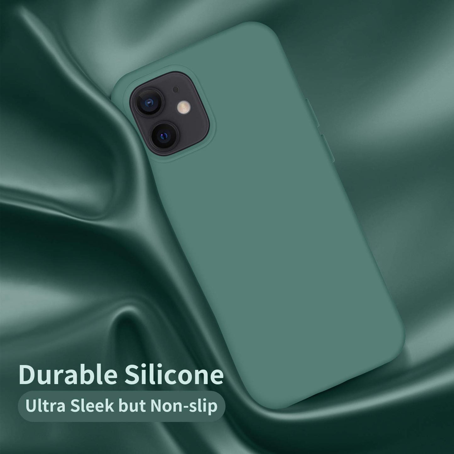Cordking Designed for iPhone 12 Case, Designed for iPhone 12 Pro Case, Silicone Shockproof Phone Case with [Soft Anti-Scratch Microfiber Lining] 6.1