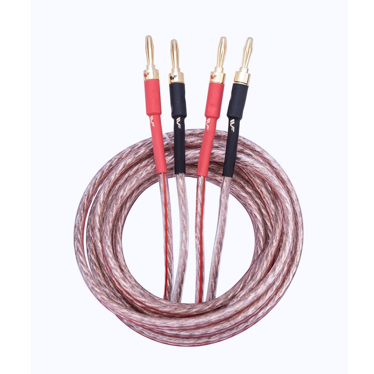UCINNOVATE 2Pack 4m 13AWG Speaker Cable, Audiophile Grade Speaker Cable with Gold Plated Banana Plugs, Pre-Connected HiFi Copper Speaker Wire bi wired