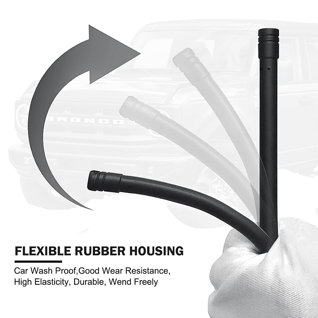 PYGHAP Stylish Short Antenna Compatible with Jeep Wrangler TJ JK JKU JL JLU & Jeep Gladiator JT All Models, 6" Short Radio AM FM Antenna, Car Wash