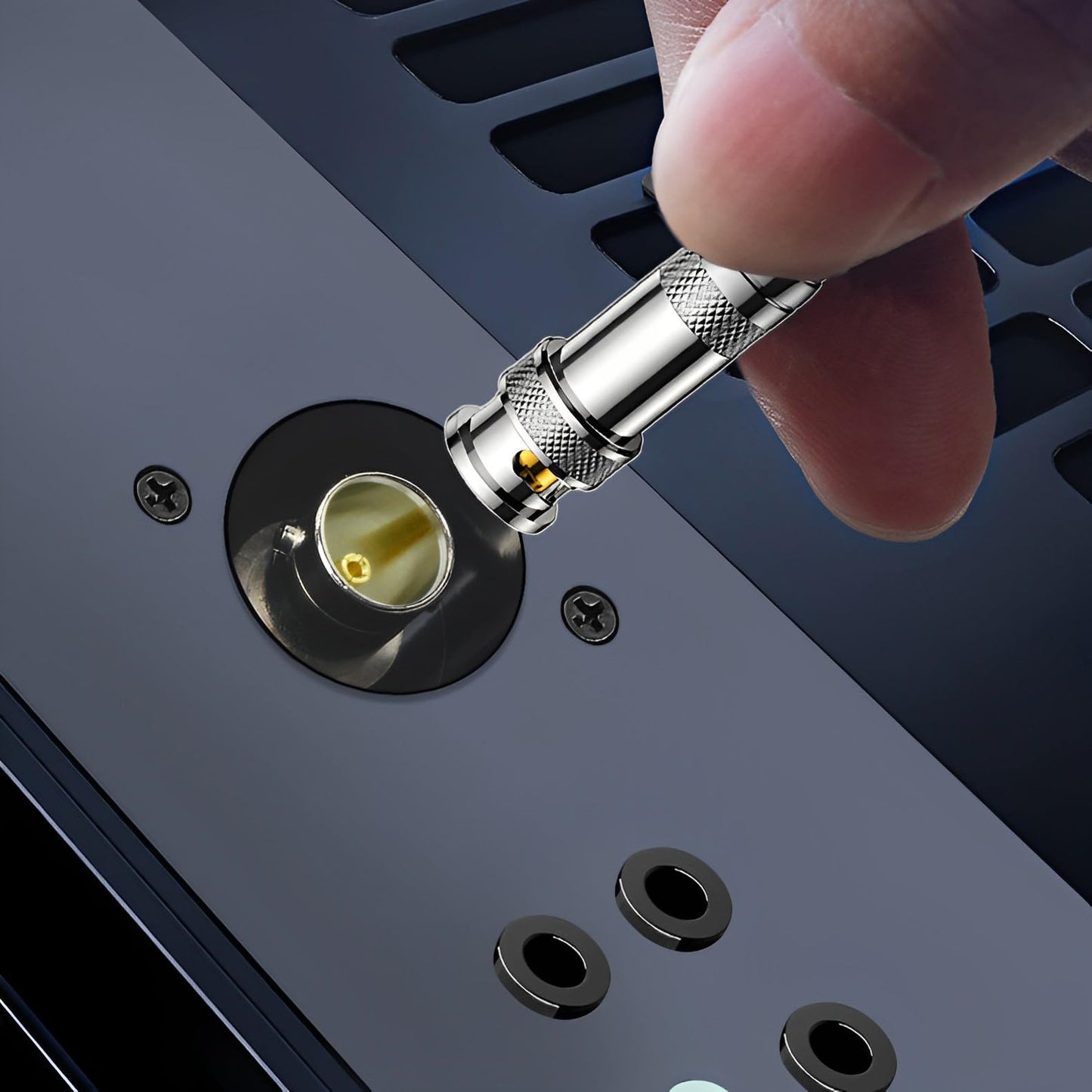 YiKaiEn 75 Ohm BNC D-Type Panel Mount Connector - SDI Compatible, Gold-Plated Coaxial Female-to-Female Adapter with Waterproof Cover for Custom