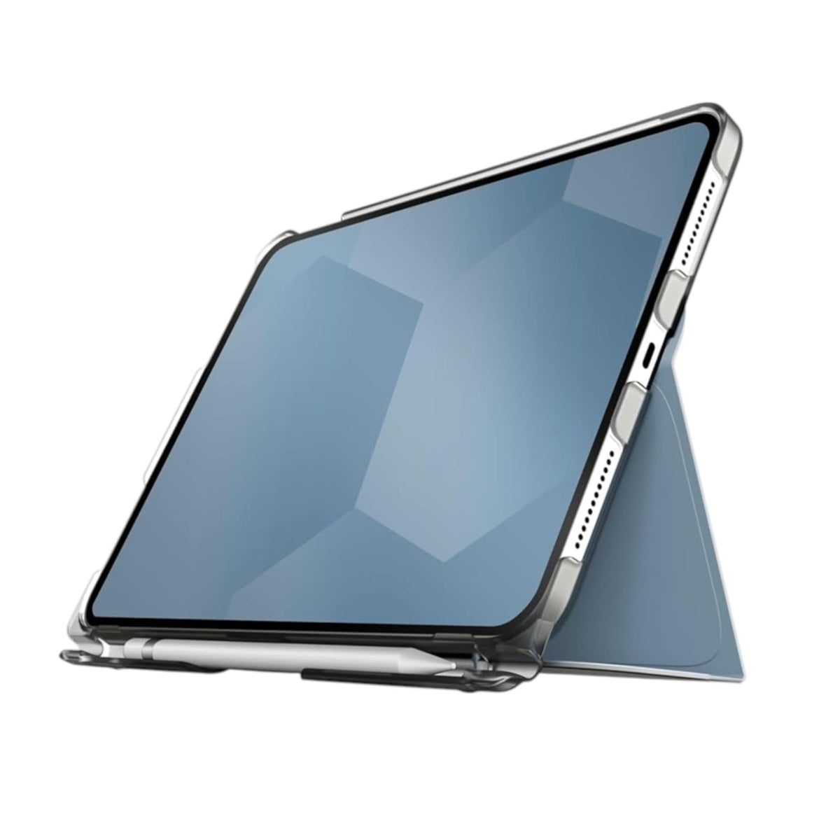 STM Studio for Apple iPad (A16/10th Gen) - Protective Lightweight Clear Case with Apple Pencil Storage/Holder & Sleep/Wake Cover - Blue