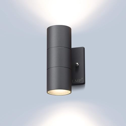 LMP Modern Outdoor Wall Light Porch Light Patio Light with Black Aluminum Finish for Decoration,Garage 1Packs Gray