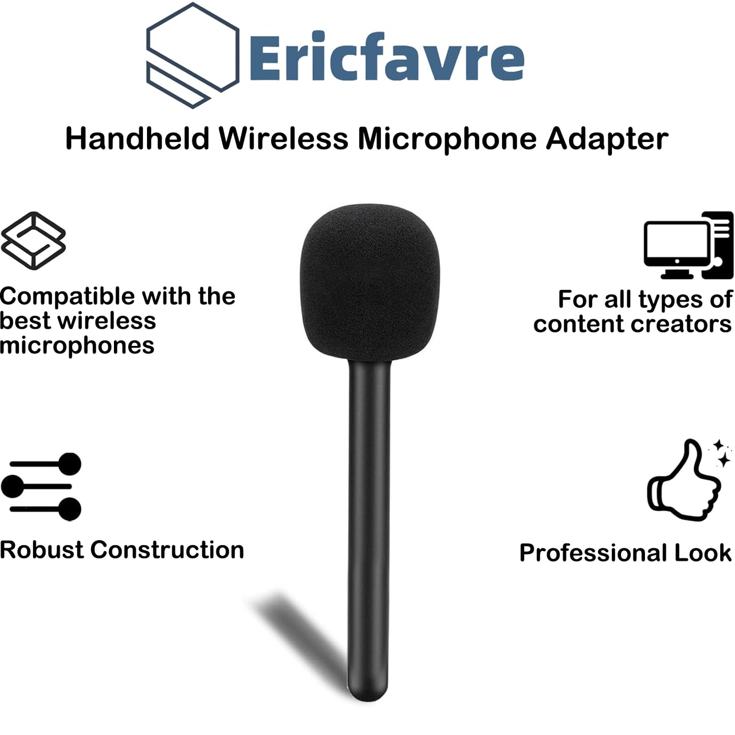 Microphone Holder for Rode Wireless GO 2 II, Mic Stand Compatible with DJI Mic 2/1 Hollylandia Handheld Wireless Microphone, Noise Reduction, Suitable