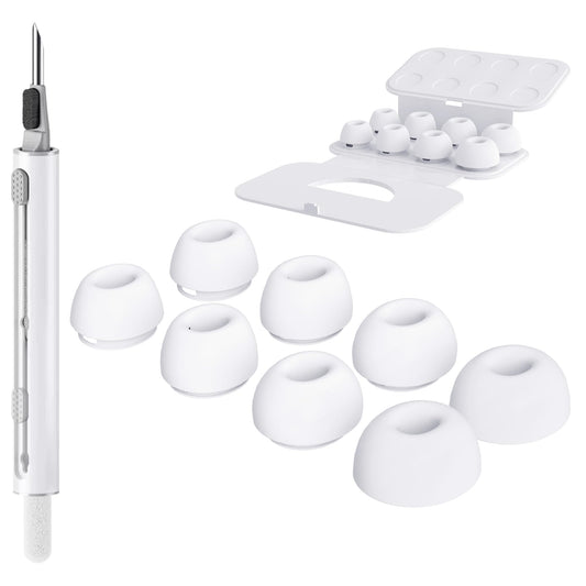 Seltureone 4 Pairs Replacement Ear Tips for Airpods Pro 1st/2nd with Noise Reduction Hole & Cleaning Kit, Non-Slip Soft Silicone Airpods Pro