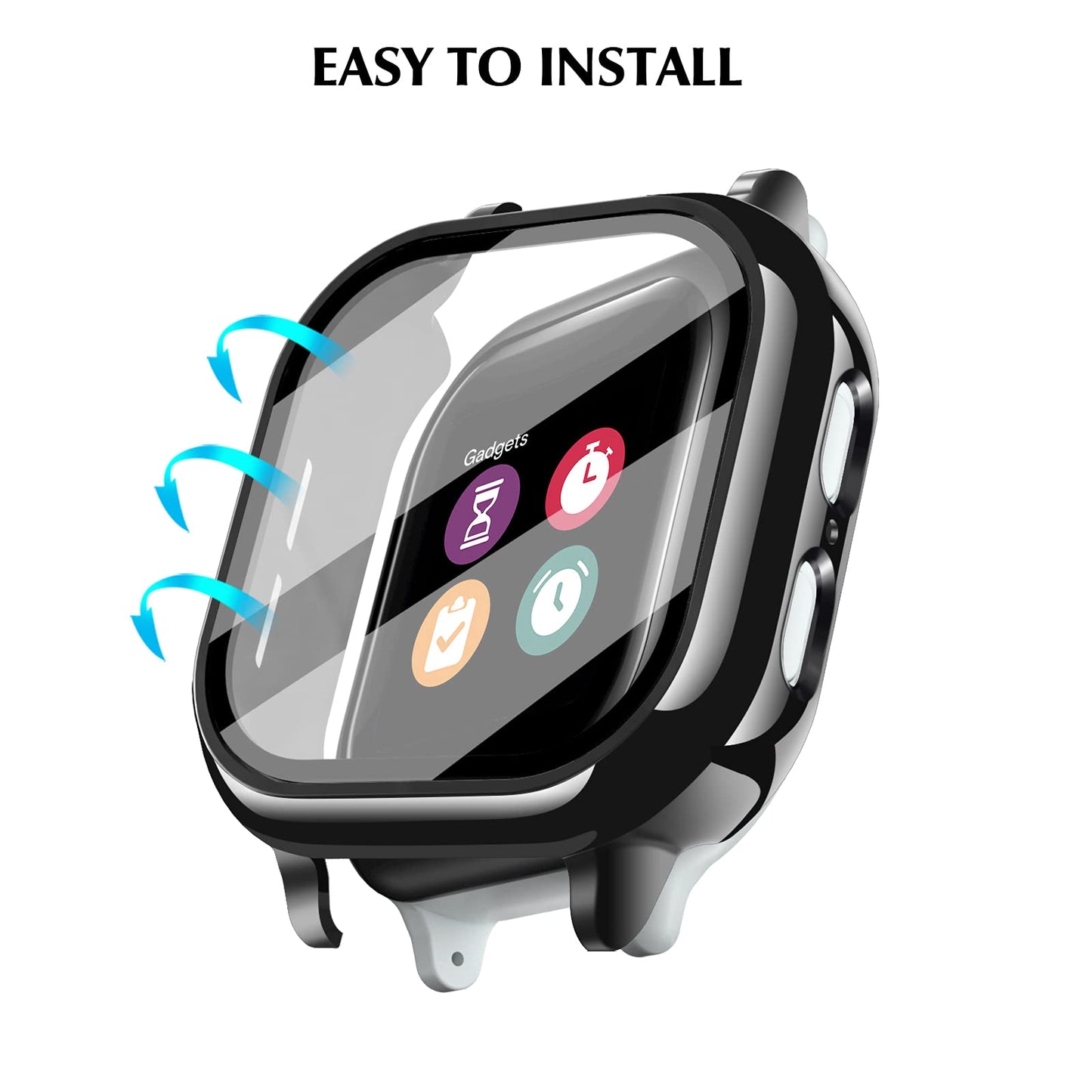 Kuaguozhe [2 Pack] Case Compatible for Gizmo Watch 2 Screen Protector for Kids?2 Pack?, Hard PC Overall Protective Case and Tempered Glass Screen