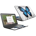 MightySkins Carbon Fiber Skin for HP Chromebook G6 11.6" (2018) - Butterfly Splash | Protective, Durable Textured Carbon Fiber Finish | Easy…