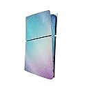 MightySkins Glossy Glitter Skin Compatible with Playstation 5 PS5 Slim Disk Edition Console Only - Black Gold Marble | Protective, Durable High-Gloss
