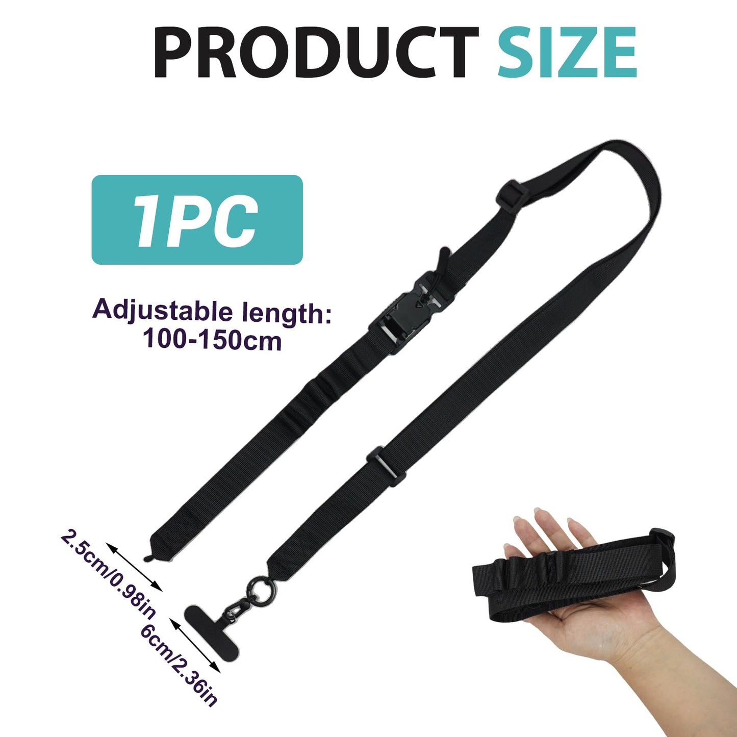 EBQOSK Magnetic Phone Lanyard Crossbody, Adjustable 59" Anti-Theft Cell Phone Strap with Quick Release Buckle & 5 D-Rings, Universal Tether