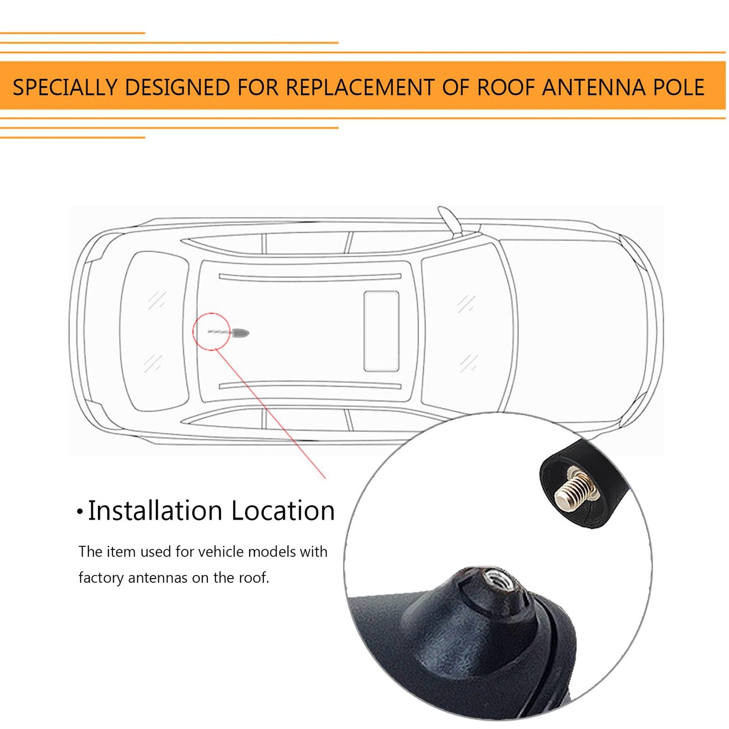 Ramble- Antenna for Subaru Forester, Impreza,BRZ | Car Radio Antenna Rod Replacement SUV Sedan Universal Auto Parts and Accessories