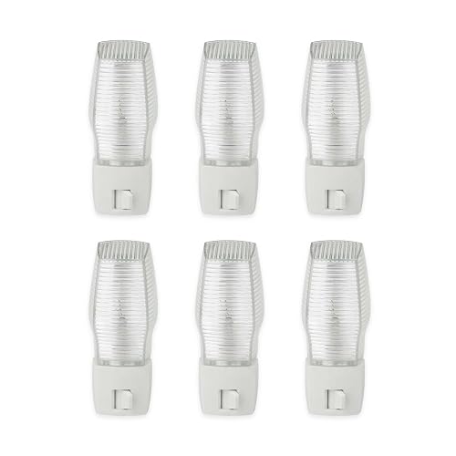 OSKOS 6 Pack Plug in Night Light with Manual On/Off Switch, 7W Incandescent Bulb Included, ETL Listed