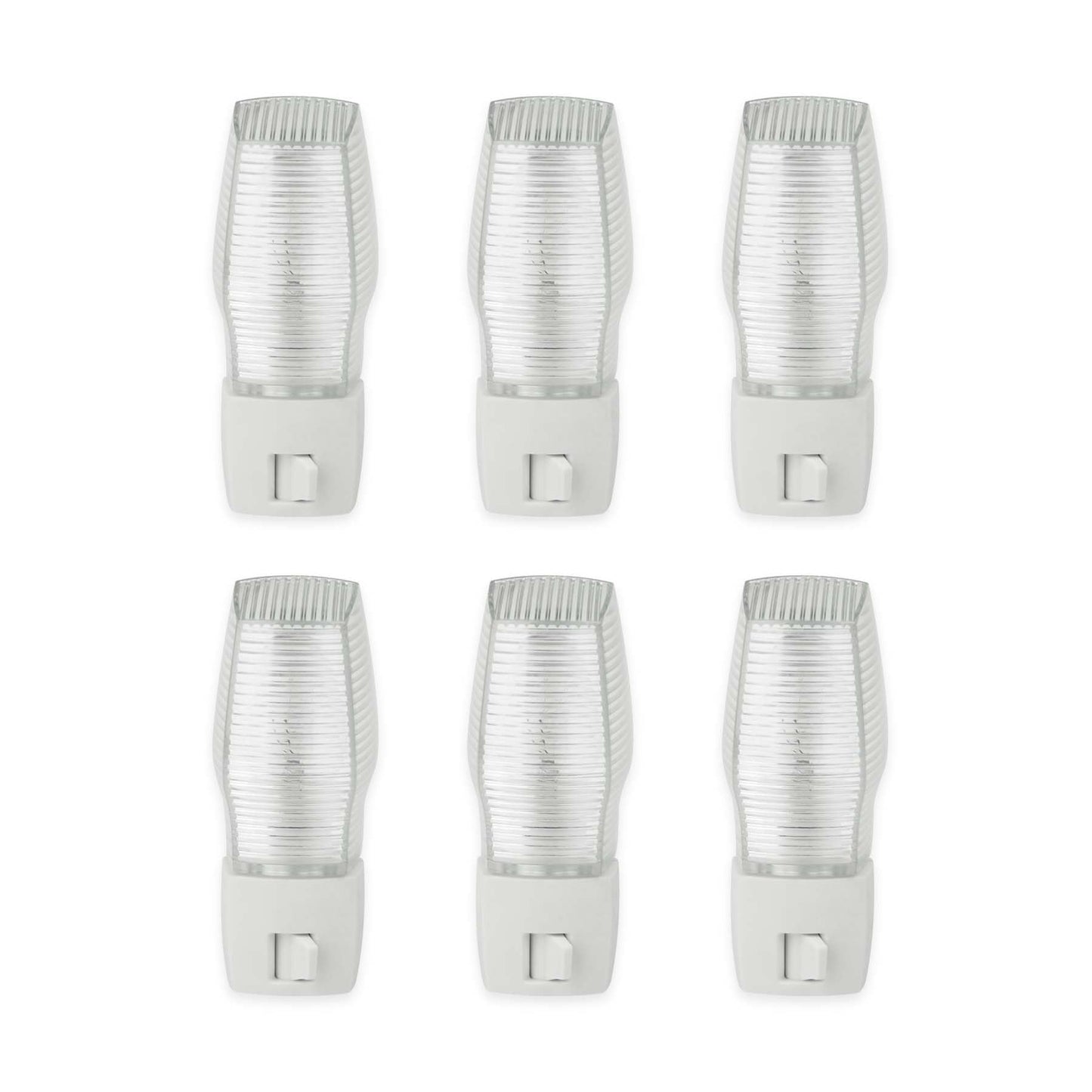OSKOS 6 Pack Plug in Night Light with Manual On/Off Switch, 7W Incandescent Bulb Included, ETL Listed