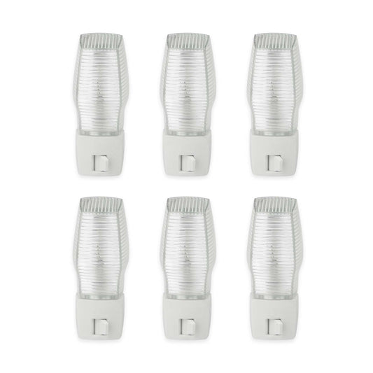 OSKOS 6 Pack Plug in Night Light with Manual On/Off Switch, 7W Incandescent Bulb Included, ETL Listed