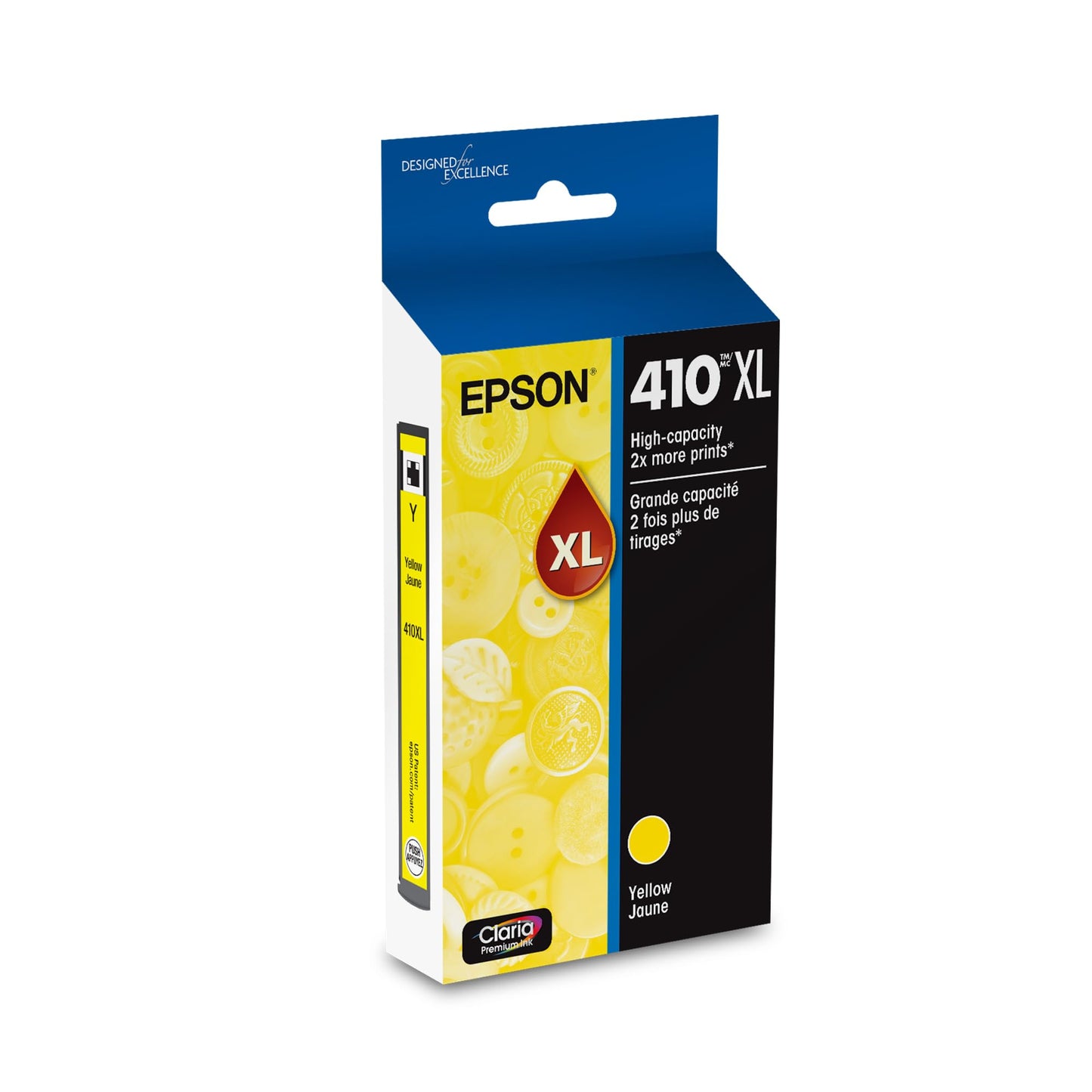 EPSON 410 Claria Premium Ink High Capacity Yellow Cartridge (T410XL420-S) Works with Expression XP-530, 630, 640, 7100, 830