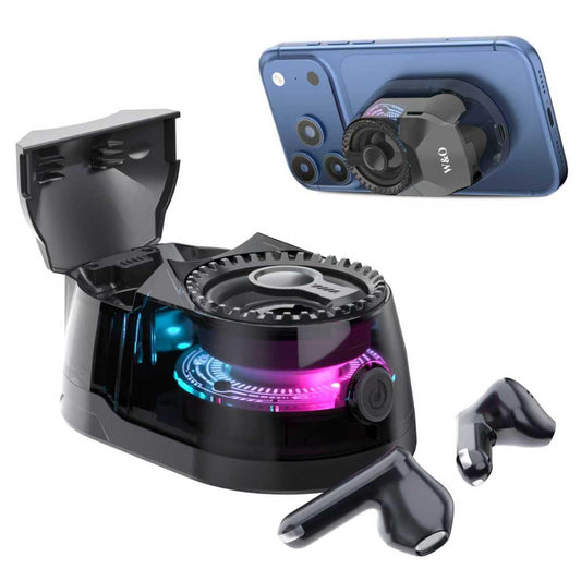 W & O Bluetooth Speaker with Wireless Earbuds,All in One, Magnetic Portable Speaker Bluetooth 5.4 with RGB Lights, Magnetic Mount?for Travel, Gifts