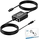 eSynic Portable Optical to 3.5mm/Aux Adapter-7 FT Long-192KHz DAC Converter-Metal Shell-Built in Amplifier Chip-Easy to Setup- from