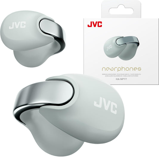 JVC Nearphones HANP1TH Open Ear True Wireless Headphones, Ice Gray