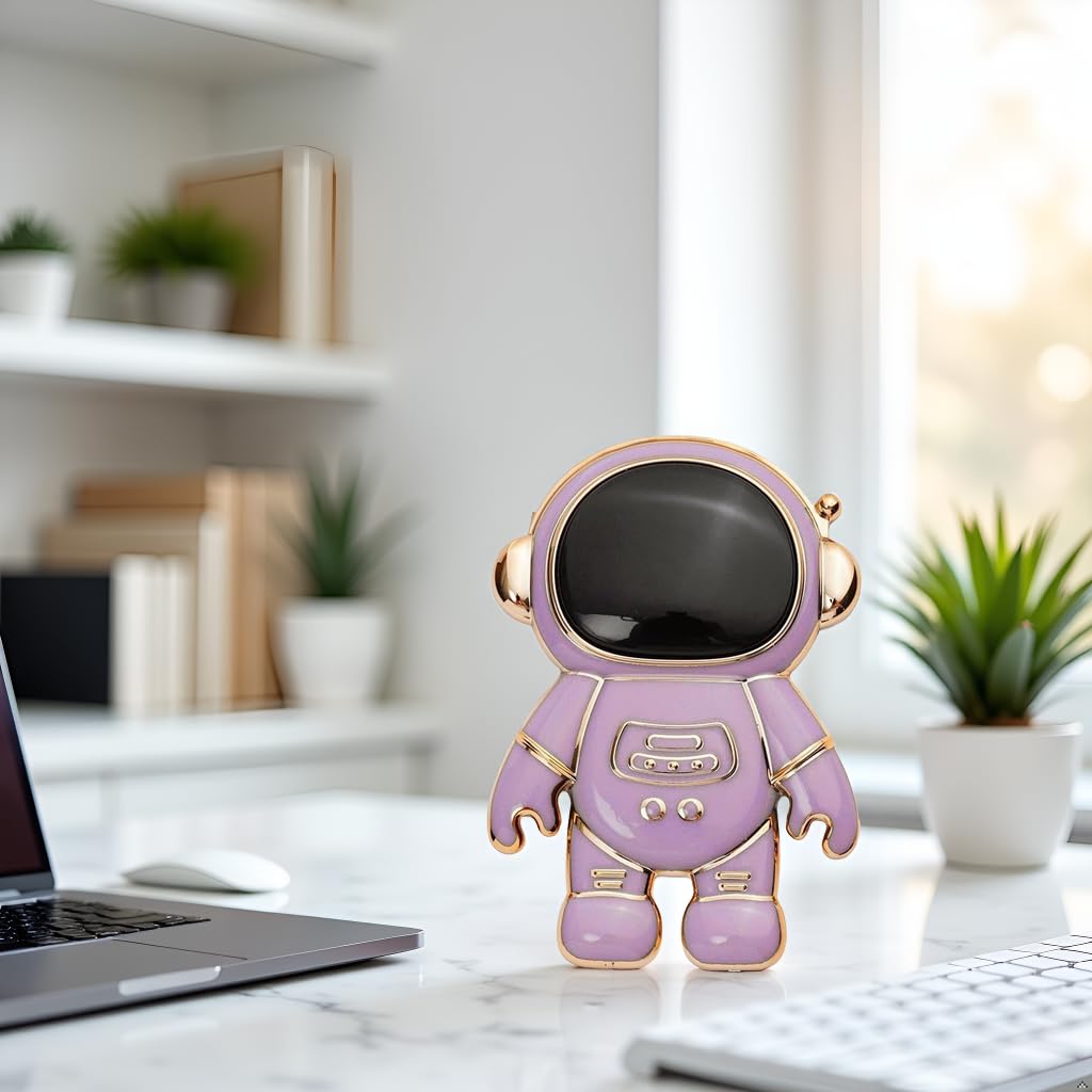 Pxiryanlow Astronaut Phone Stand Holder,Cute Cell Phone Hidden Kickstand,Astronaut Phone Holder for Desk,Adjustable Tablet Phone Ring Stand, Gift