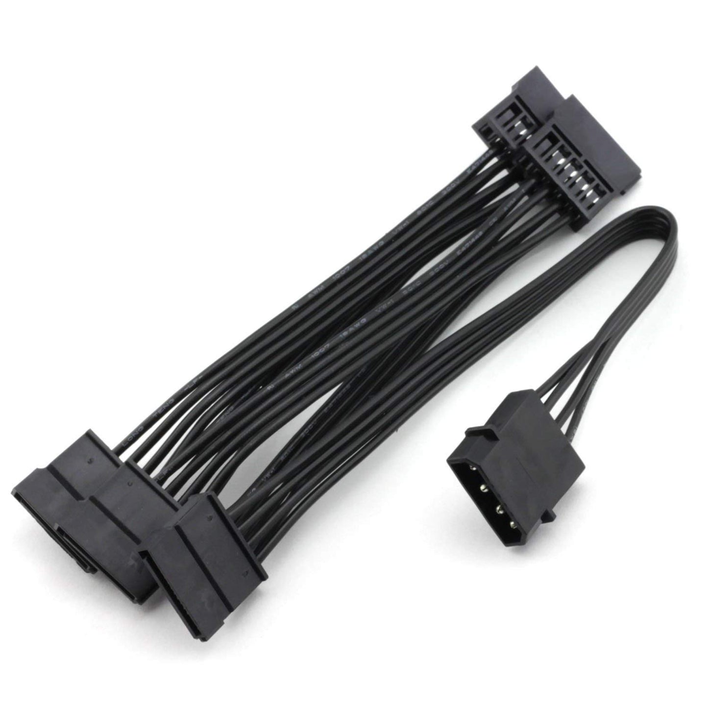 MEETOOT IDE to SATA Power Cable - 4 Pin to 15 Pin Adapter Converter for PC Server Hard Drive - 18AWG Wire Extension 1 to 5 Splitter - Black