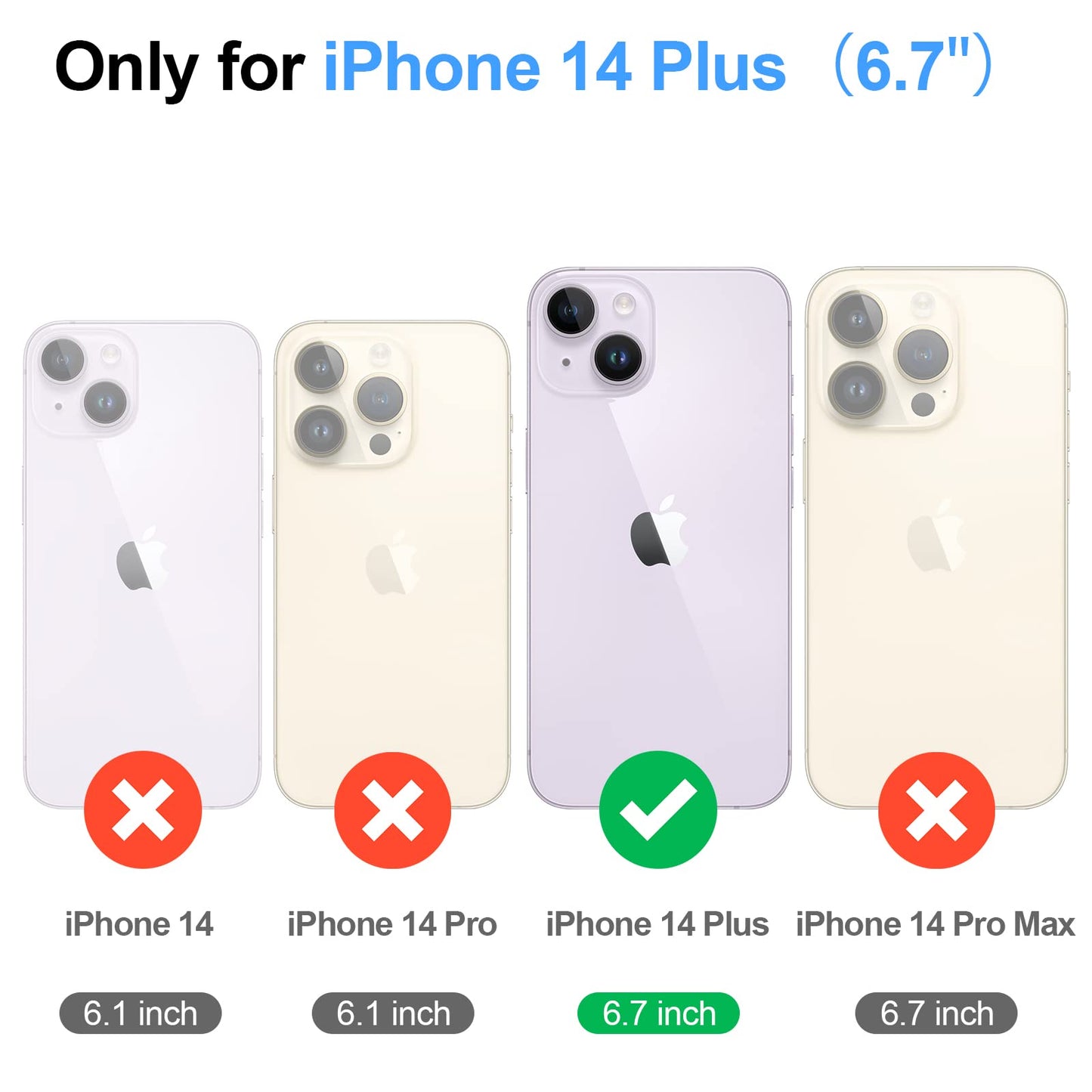 Shieldtop Compatible with iPhone 14 Plus Wallet Case with Card Holder,Women Men RFID Blocking PU Leather Flip Cover Wrist Strap Zipper Credit Card